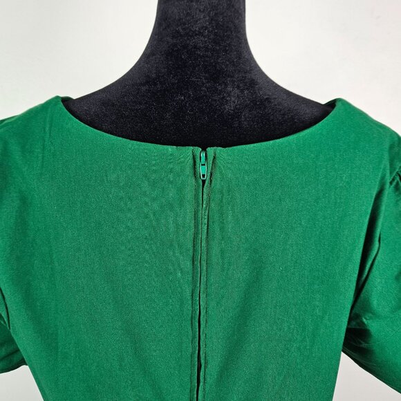 MUXXN Womens Vintage 1950s Midi Crew Neck Bodycon Dress Green Size XXL Stunning - Picture 8 of 13